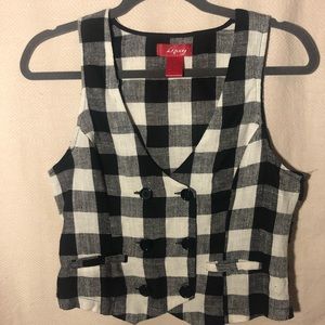 Vest sz M Black White and Grey Vintage Vest